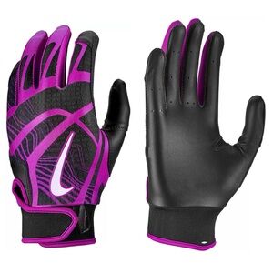 Nike Youth Hyperdiamond Edge BB/SB Batting Gloves - Black/Violet, Size Y-L